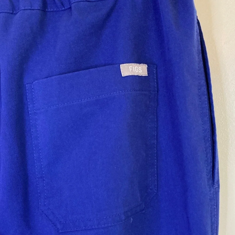 Figs Men's Blue Basic Scrub Pants Size‎ Medium Tie Waist Straight Leg 4 Pocket